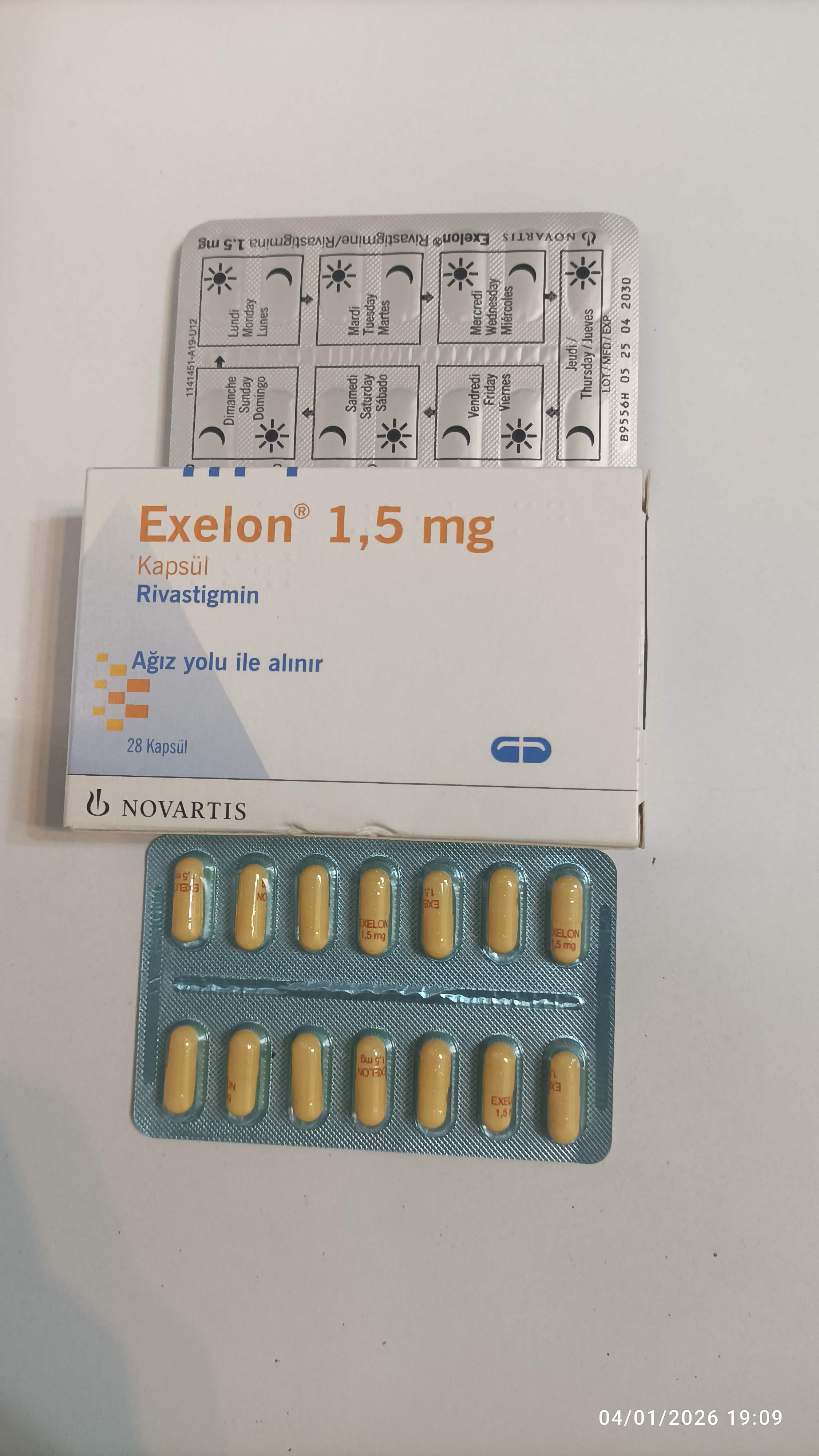 کپسول اگزلون 1.5میلی گرم 28عددی